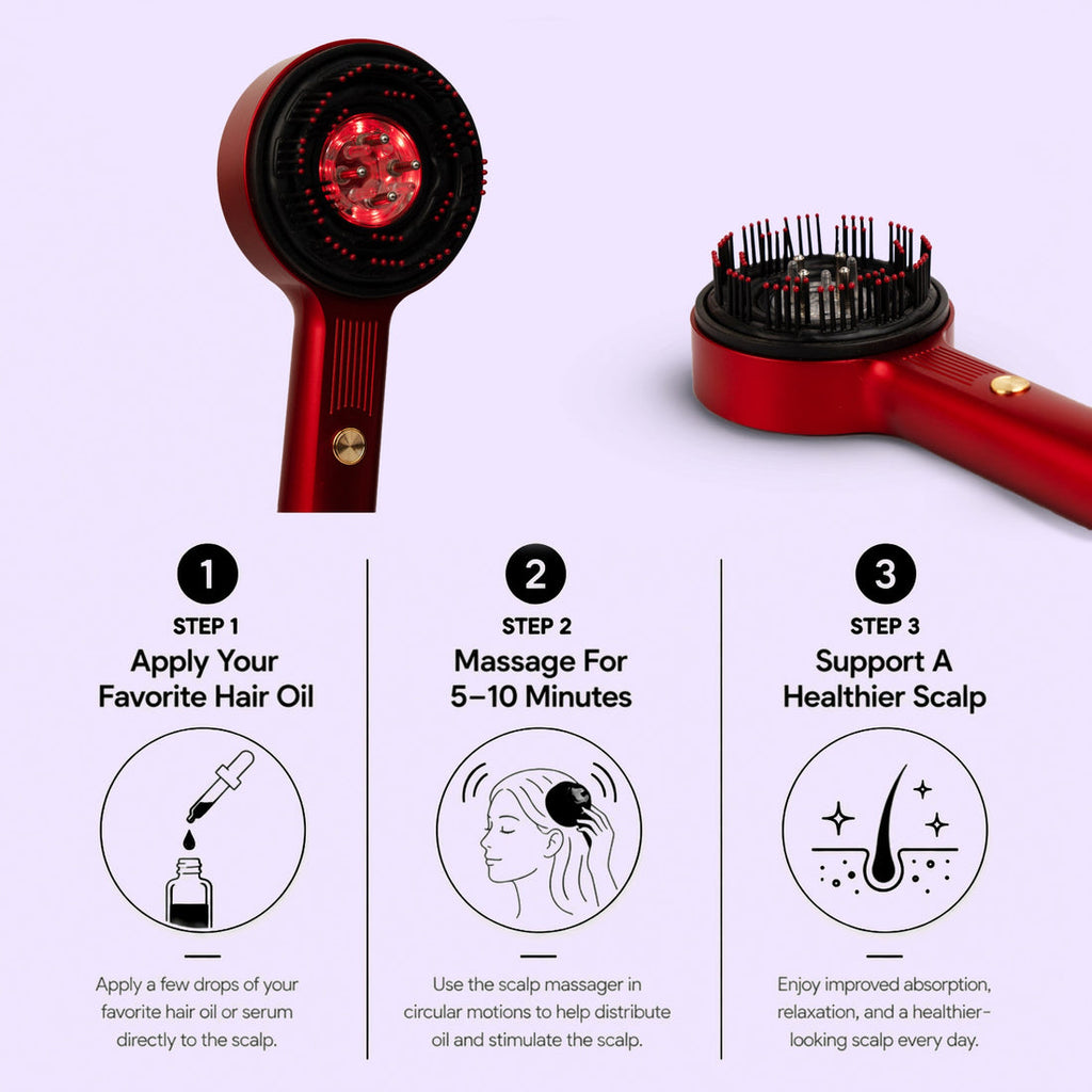 EGAL Cordless Electric Scalp Massager Comb with Oil Applicator – Rechargeable