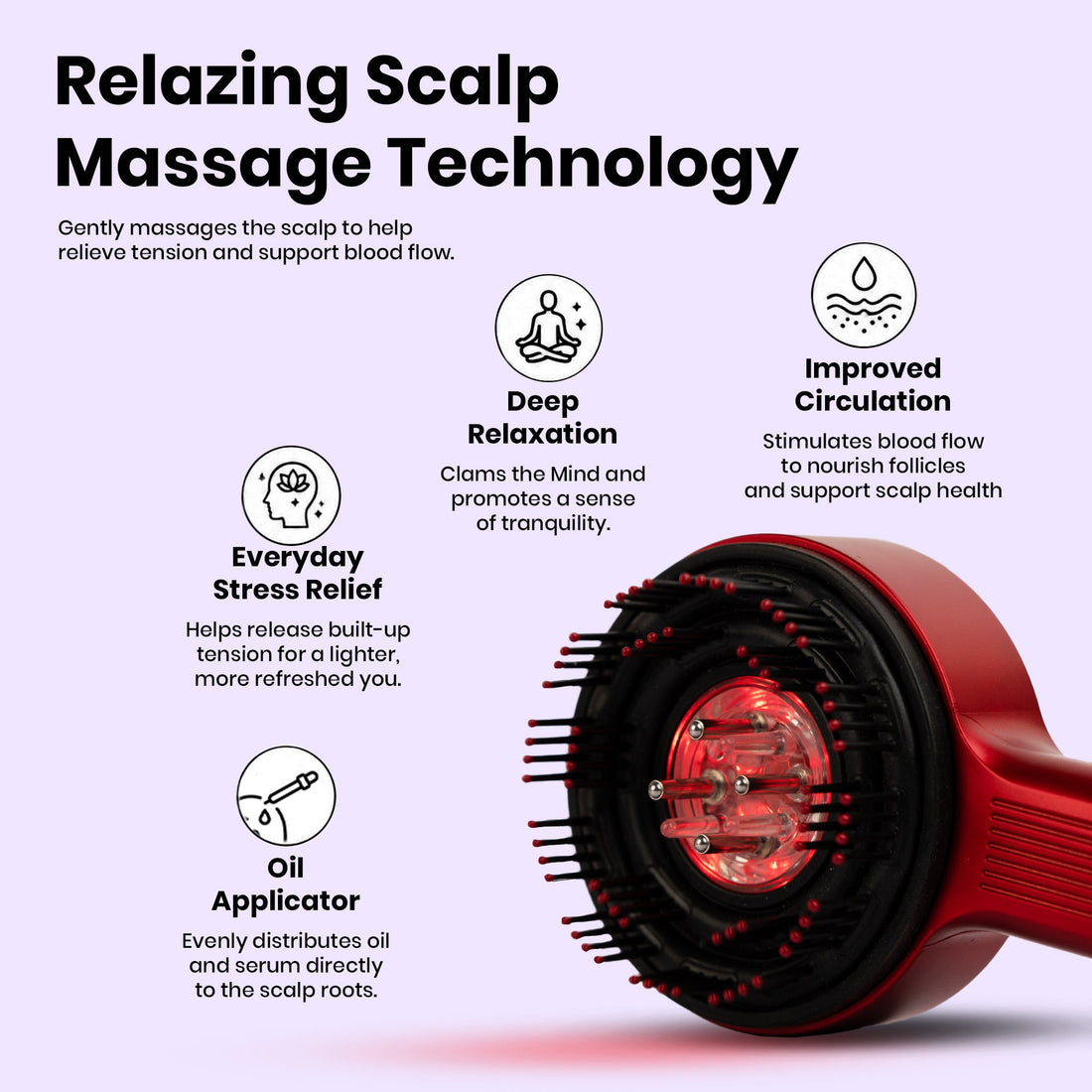 EGAL Cordless Electric Scalp Massager Comb with Oil Applicator – Rechargeable