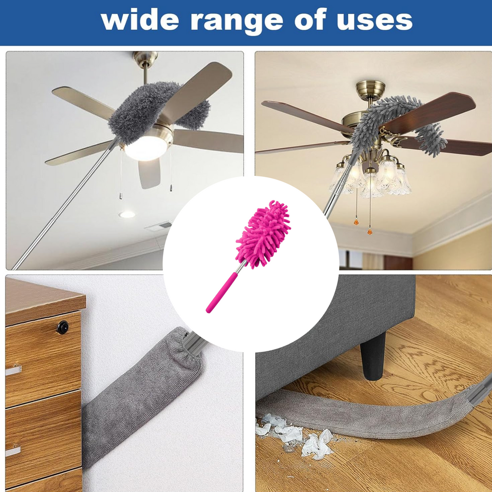 Extendable Microfiber Duster – For Fan & High Ceiling Cleaning | Velvet Wipe