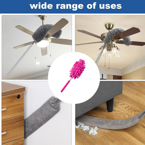 Extendable Microfiber Duster – For Fan & High Ceiling Cleaning | Velvet Wipe
