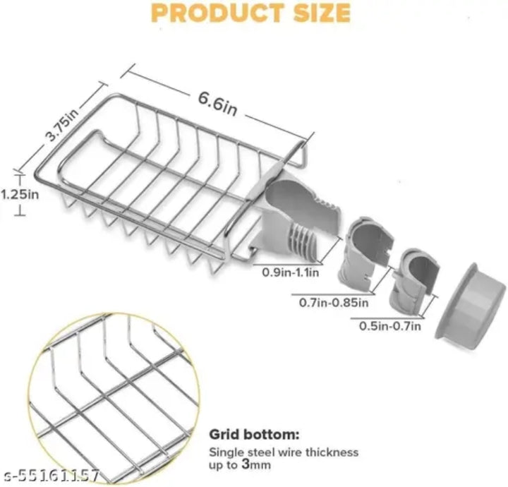 Kitchen Sink Organiser Rack Soap Stand for Sink Sponge Holder