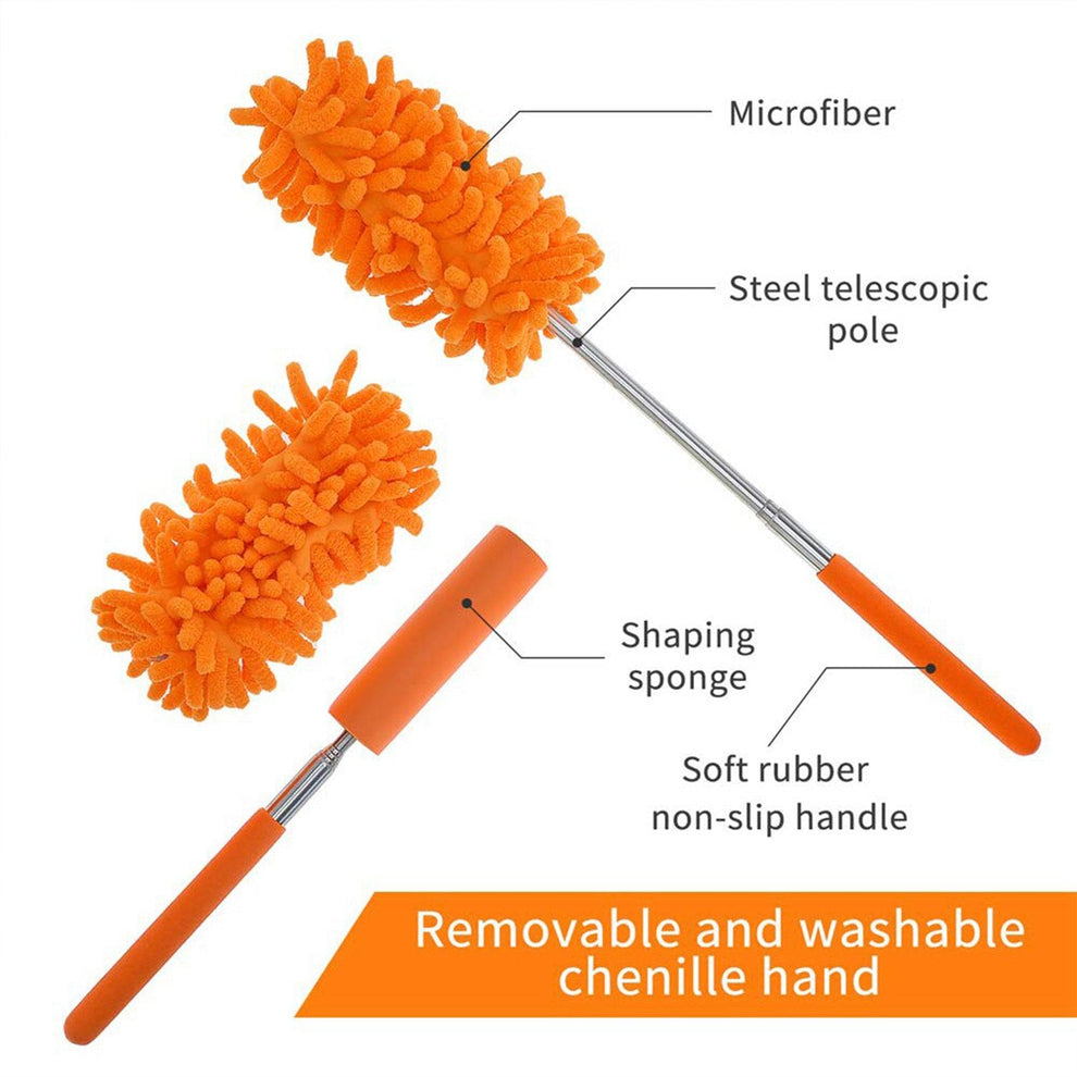 Extendable Microfiber Duster – For Fan & High Ceiling Cleaning | Velvet Wipe