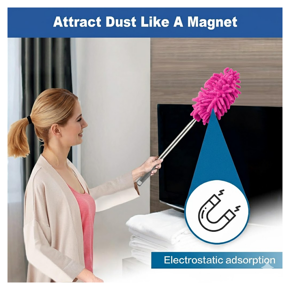 Extendable Microfiber Duster – For Fan & High Ceiling Cleaning | Velvet Wipe
