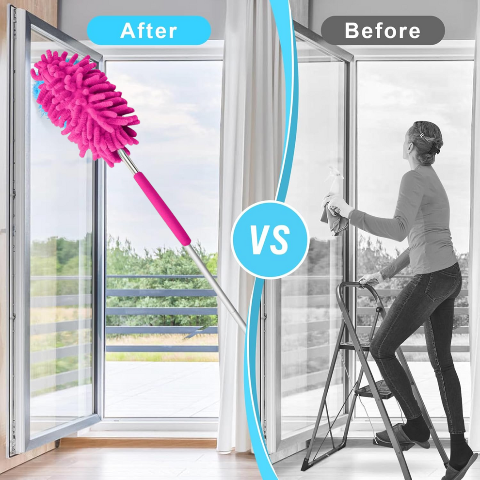 Extendable Microfiber Duster – For Fan & High Ceiling Cleaning | Velvet Wipe
